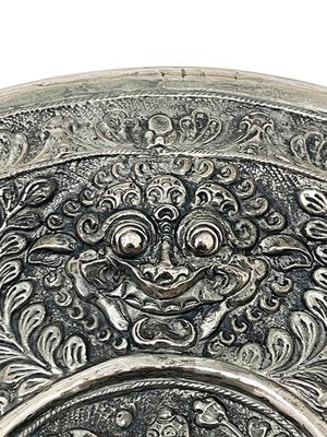 Balinese Yogya Silver Oval Dish with Scene of Indonesian God and Animals, 1890s-UCH-1740151