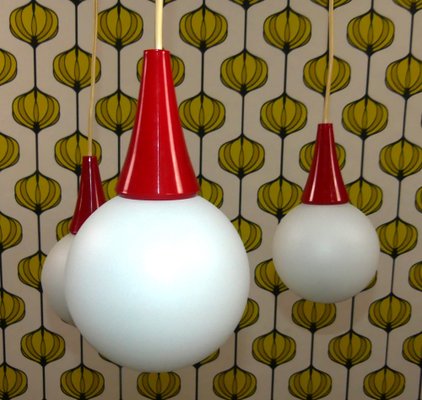 Ball White and Red 3 Flame Frosted Glass Cascade Lamp-AFE-1819919