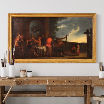 Bamboccianti School Artist, Genre Scene, 1650, Oil on Canvas, Framed-RP-1806067