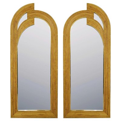 Bamboo and Brass Italian Mirrors, Set of 2-FGA-1002369