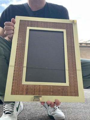 Bamboo and Brass Photography Frame by Tommaso Barbi, Italy, 1970s-EH-2035341