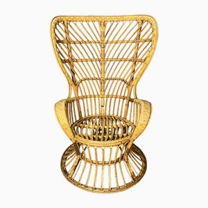 Bamboo and Rattan Armchair, Italy, 1950-ZST-1752620