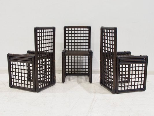 Bamboo and Rattan Chairs by Afra & Tobia Scarpa for Maxalto, 1970s, Set of 6-ZYF-2040300