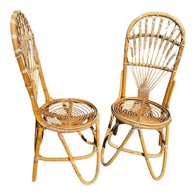 Bamboo and Rattan Chairs by Dirk Van Sliedregt for Rohe Noordwolde, 1955, Set of 2-SDV-2014797