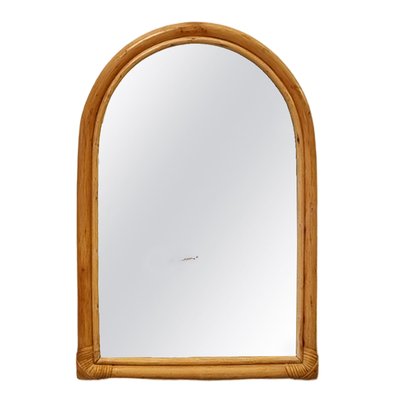 Bamboo and Rattan Mirror and Console, Italy, Set of 2-QGR-2023474