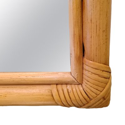 Bamboo and Rattan Mirror and Console, Italy, Set of 2-QGR-2023474