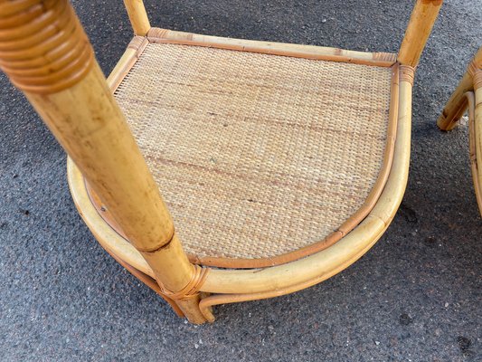 Bamboo and Rattan Nightstands, Denmark, 1970s, Set of 2-MXB-1812293