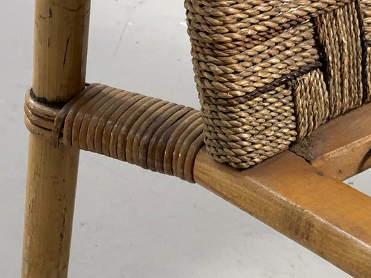 Bamboo and Wicker Armchairs by Adrien Audoux & Frida Minet, France, 1950s, Set of 2-NLF-1354681