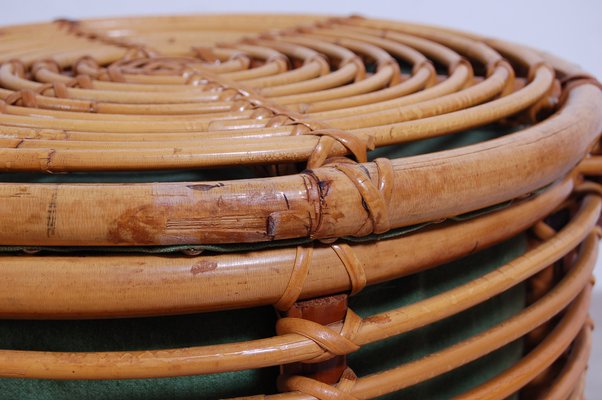 Bamboo and Wicker Basket, Italy, 1960s-XSG-1264196