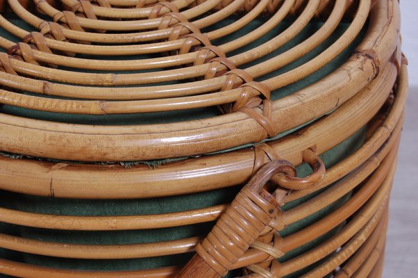 Bamboo and Wicker Basket, Italy, 1960s-XSG-1264196