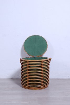 Bamboo and Wicker Basket, Italy, 1960s-XSG-1264196