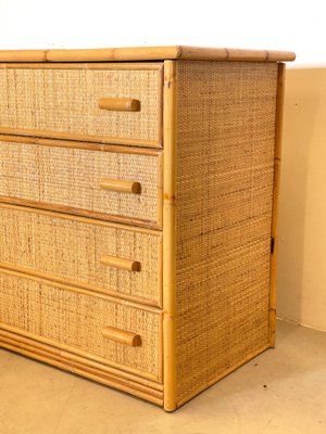 Bamboo and Wicker Dressers, 1070s, Set of 2-NPC-1175326