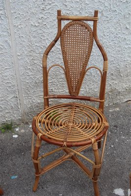 Bamboo Armchairs, 1950s, Set of 4-EH-565168