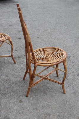 Bamboo Armchairs, 1950s, Set of 4-EH-565168