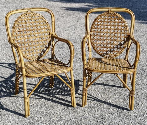 Bamboo Armchairs, 1970s, Set of 2-RAQ-1433207