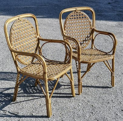 Bamboo Armchairs, 1970s, Set of 2-RAQ-1433207