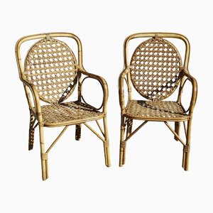 Bamboo Armchairs, 1970s, Set of 2-RAQ-1433207