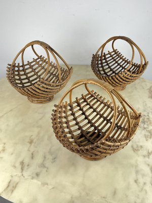 Bamboo Baskets, Italy, 1960s, Set of 3-YST-1758370