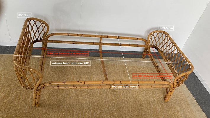 Bamboo Bed attributed to Franca Helg, 1960s-JQO-1305161