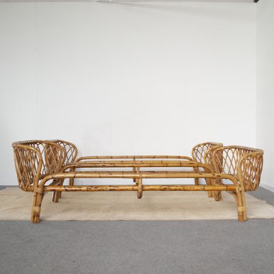 Bamboo Bed attributed to Franca Helg, 1960s-JQO-1305161