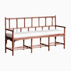 Bamboo Bench with Dedar Fabric-MNF-1791704