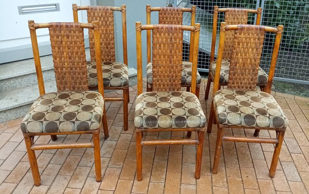 Bamboo Chairs, 1970s, Set of 6-GJF-1799602