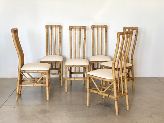 Bamboo Chairs, 1970s, Set of 6-NPC-1818695