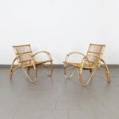 Bamboo Chairs and Coffee Table, Set of 3-JUN-1787957