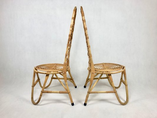 Bamboo Chairs attributed to D. Van Sliedregt for Rohé Noordwolde, the Netherlands, 1950s, Set of 2-ZCY-1375584