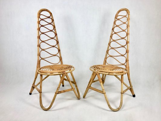 Bamboo Chairs attributed to D. Van Sliedregt for Rohé Noordwolde, the Netherlands, 1950s, Set of 2-ZCY-1375584