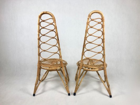 Bamboo Chairs attributed to D. Van Sliedregt for Rohé Noordwolde, the Netherlands, 1950s, Set of 2-ZCY-1375584