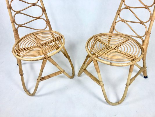 Bamboo Chairs attributed to D. Van Sliedregt for Rohé Noordwolde, the Netherlands, 1950s, Set of 2-ZCY-1375584