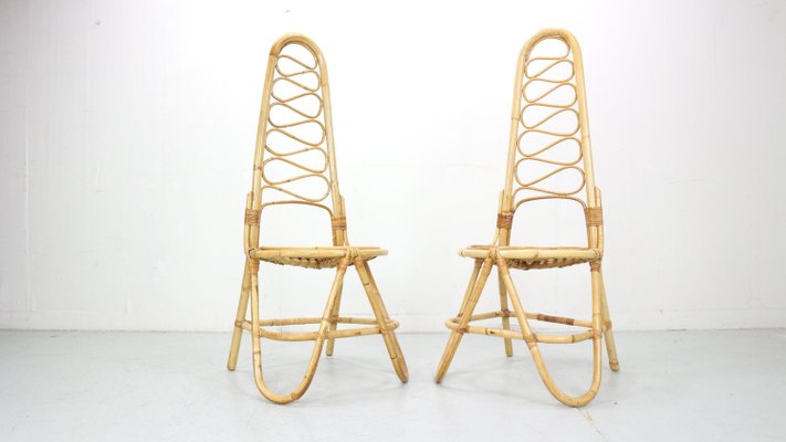 Bamboo Chairs attributed to Dirk Van Sliedrecht for Rohe Noordwolde, 1960s, Set of 2-DT-2026268