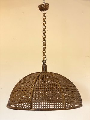 Bamboo Chandelier in Vienna Straw, 1970s-NPC-1700625