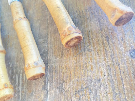 Bamboo Cheese Knives, France, 1960s, Set of 6-UR-1342400