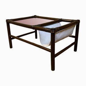 Bamboo Coffee Table with Integrated Magazine Holder, 1970s-NJY-1804284