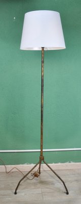 Bamboo Metallic Foot Lamp, 1950s-ROJ-1401058