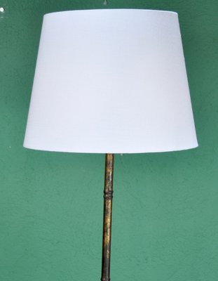 Bamboo Metallic Foot Lamp, 1950s-ROJ-1401058