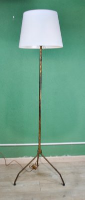 Bamboo Metallic Foot Lamp, 1950s-ROJ-1401058