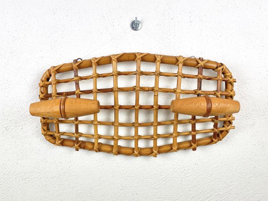 Bamboo & Rattan Coat Rack Hanger by Olaf Von Bohr, Italy, 1950s-LYQ-1171318