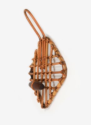 Bamboo & Rattan Coat Rack Stand attributed to Olaf Von Bohr, Italy, 1960s-LYQ-1719010