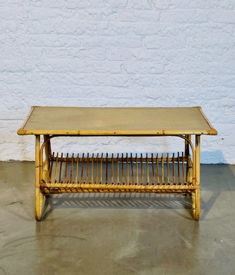 Bamboo & Rattan Coffee Table, France, 1960s-XXA-1371553