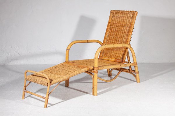 Bamboo & Rattan Easy Chair, Italy, 1960s-KL-1425824