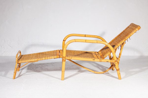 Bamboo & Rattan Easy Chair, Italy, 1960s-KL-1425824