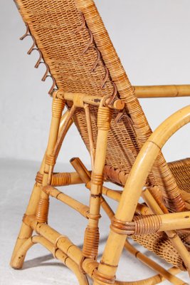 Bamboo & Rattan Easy Chair, Italy, 1960s-KL-1425824