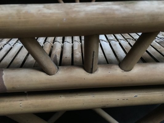 Bamboo & Rattan Foldable Coffee Table With Tray, 1970s.-WQQ-1180571