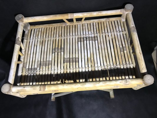 Bamboo & Rattan Foldable Coffee Table With Tray, 1970s.-WQQ-1180571