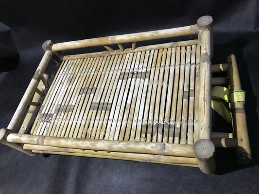 Bamboo & Rattan Foldable Coffee Table With Tray, 1970s.-WQQ-1180571