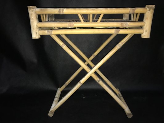 Bamboo & Rattan Foldable Coffee Table With Tray, 1970s.-WQQ-1180571