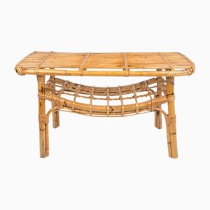 Bamboo & Rattan French Riviera Coffee Table, Italy, 1960s-LYQ-1171332